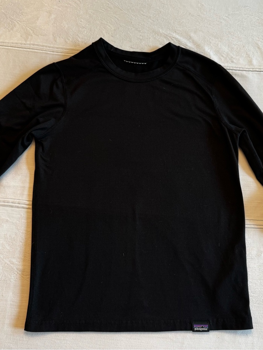 Patagonia Kids Black Long-Sleeve Capilene Base layer Shirt